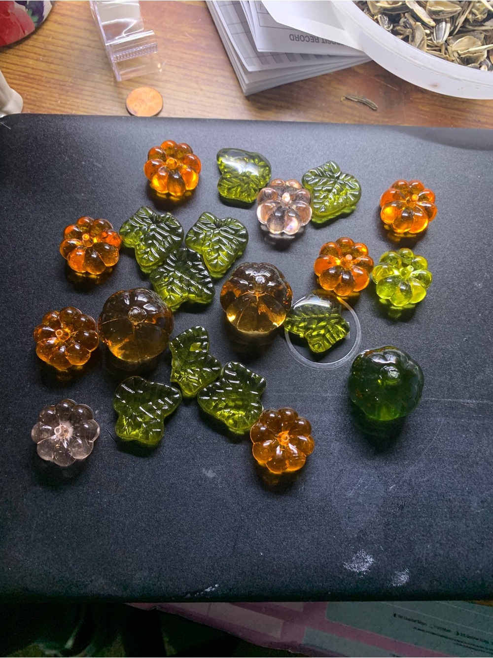 Acrylic Mini Pumpkin & Leaves Table Scatter Fall Thanksgiving